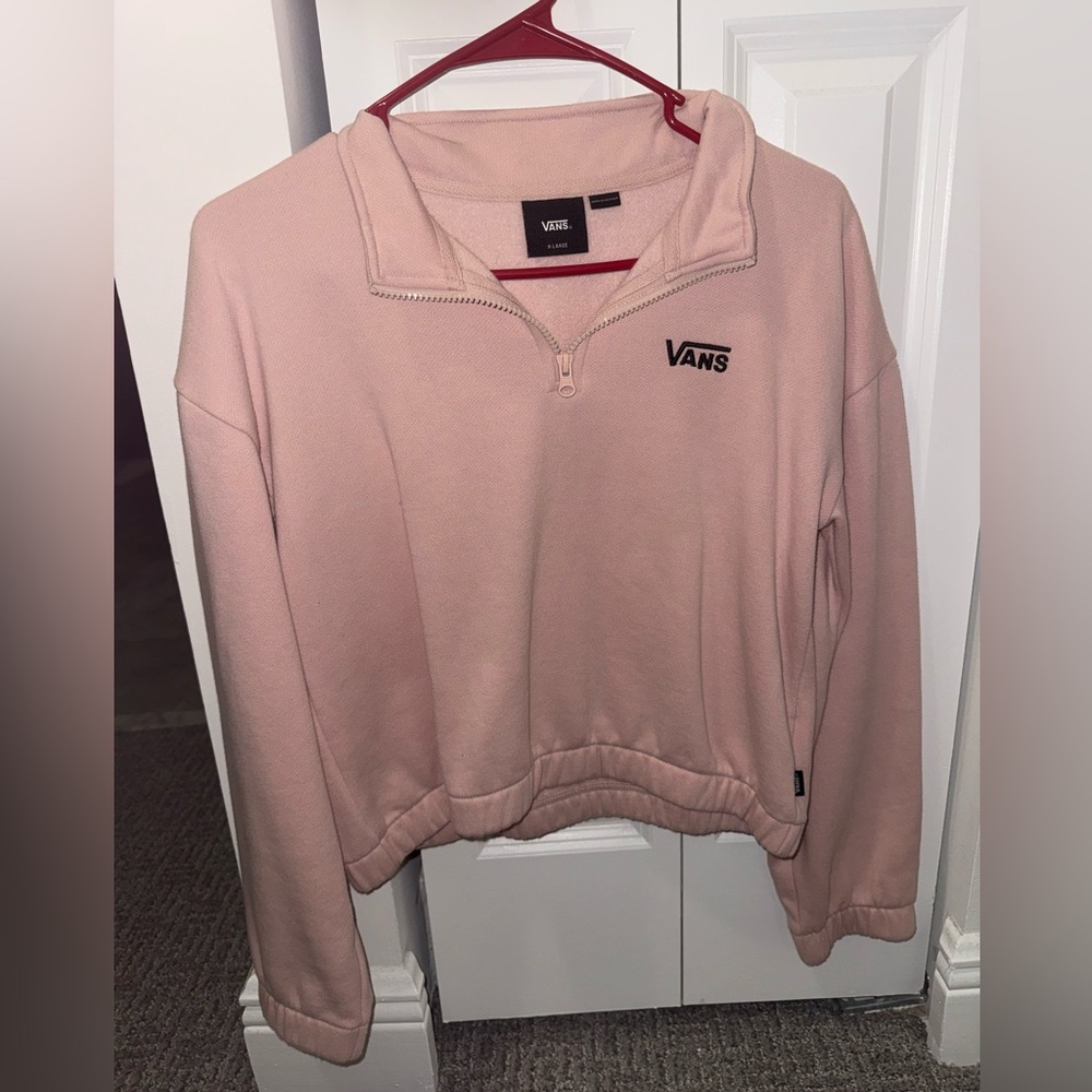 Vans Kid’s Soft Pink Half-Zip Sweatshirt